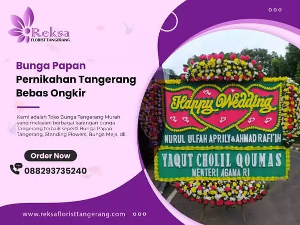 bunga papan pernikahan tangerang