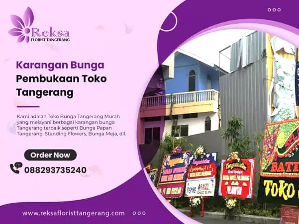 Karangan bunga pembukaan toko Tangerang